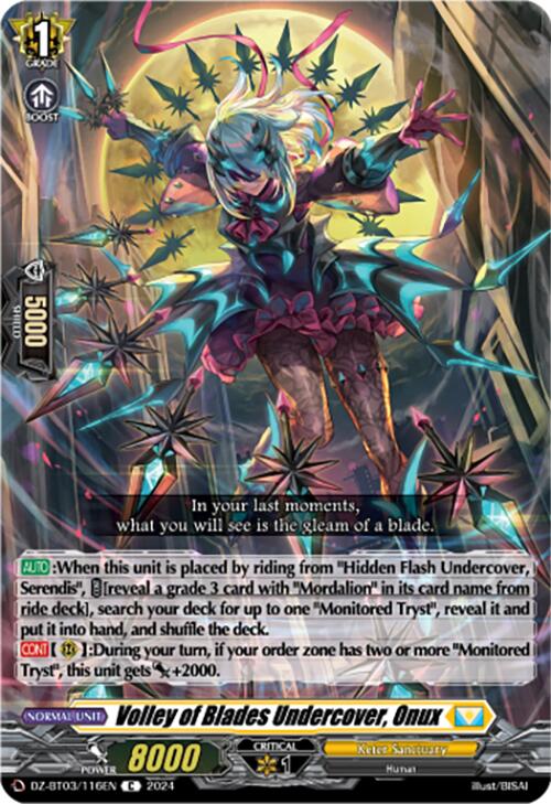 Image of Volley of Blades Undercover, Onux (DZ-BT03/116EN) [Dimensional Transcendence]