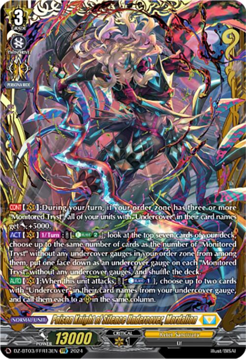 Image of Poison Knight of Silence Undercover, Mordalion (DZ-BT03/FFR13EN) [Dimensional Transcendence]