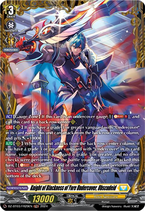 Image of Knight of Blackness of Yore Undercover, Obscudeid (DZ-BT03/FR29EN) [Dimensional Transcendence]