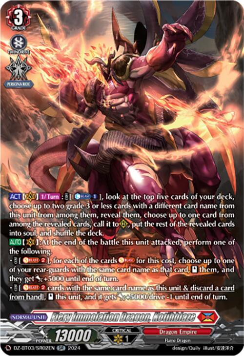 Image of Fiery Immolation Dragon, Kotihblaze (DZ-BT03/SR02EN) [Dimensional Transcendence]