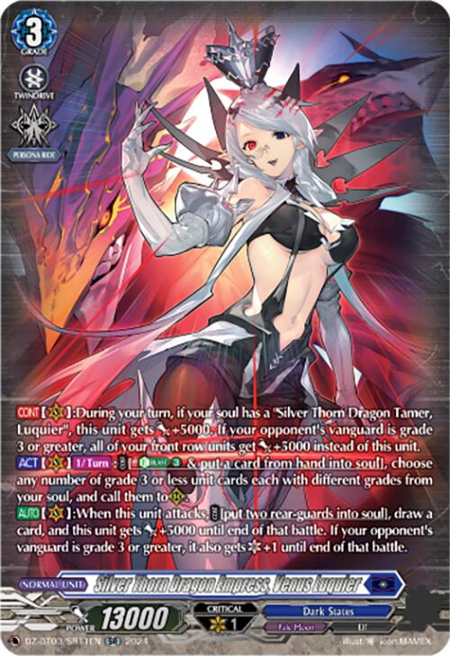 Image of Silver Thorn Dragon Empress, Venus Luquier (DZ-BT03/SR11EN) [Dimensional Transcendence]