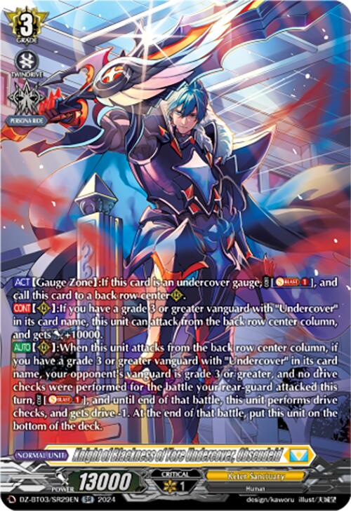 Image of Knight of Blackness of Yore Undercover, Obscudeid (DZ-BT03/SR29EN) [Dimensional Transcendence]