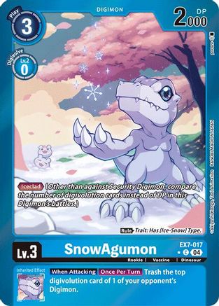 Image of SnowAgumon [EX7-017] (Foil) [Digimon LIBERATOR]