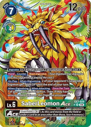 Image of SaberLeomon ACE [EX7-029] (Alternate Art) [Digimon LIBERATOR]