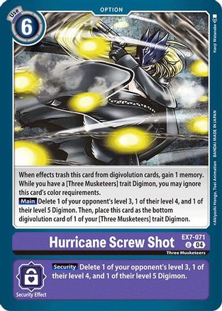 Image of Hurricane Screw Shot [EX7-071] [Digimon LIBERATOR]