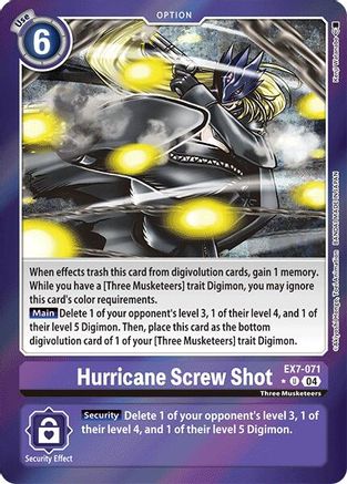 Image of Hurricane Screw Shot [EX7-071] (Foil) [Digimon LIBERATOR]
