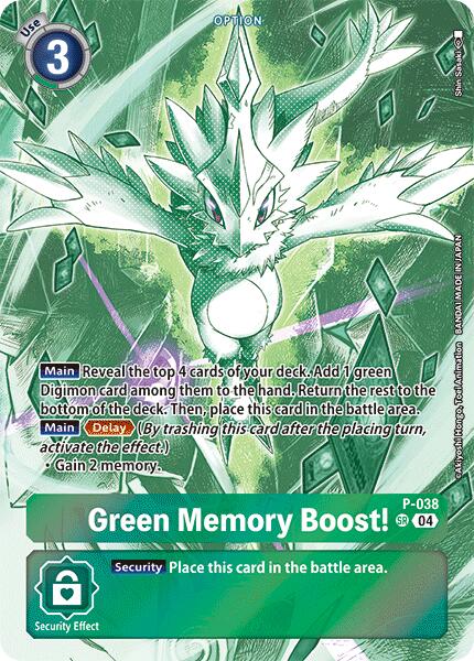 Image of Green Memory Boost! [P-038] (Starter Deck 18 Exclusive) [Starter Deck: Guardian Vortex Promos]