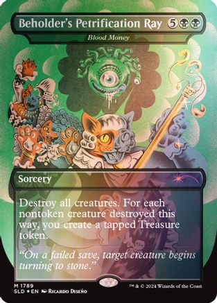 Image of Beholder's Petrification Ray - Blood Money (Rainbow Foil) [Secret Lair Drop Series]