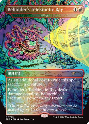 Image of Beholder's Telekinetic Ray - Fling (Rainbow Foil) [Secret Lair Drop Series]