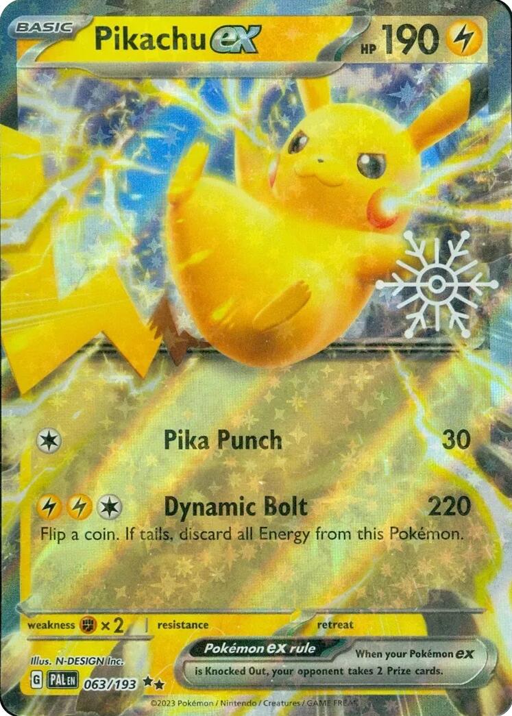 Image of Pikachu ex (063/193) (Holiday Calendar) [Miscellaneous Cards]