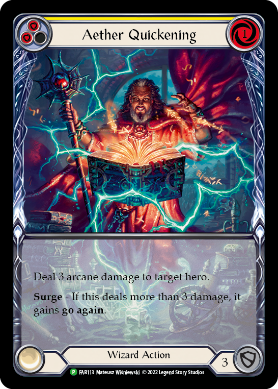 Image of Aether Quickening (Yellow) [FAB113] (Promo)  Rainbow Foil