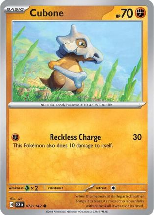 Image of Cubone (072/142) [Scarlet & Violet: Stellar Crown]