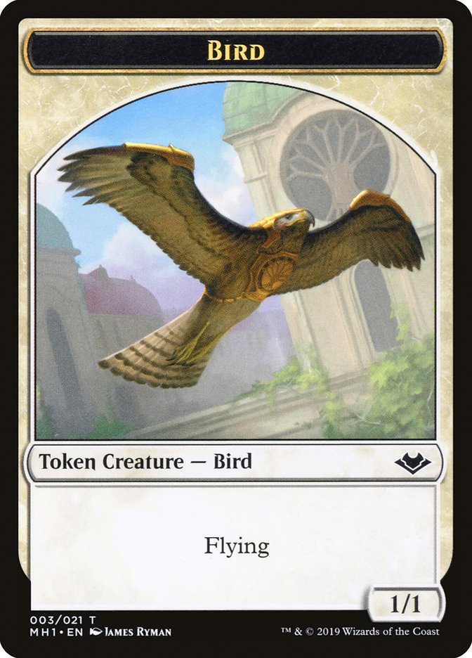 Image of Bird (003) // Serra the Benevolent Emblem Double-Sided Token [Modern Horizons Tokens]