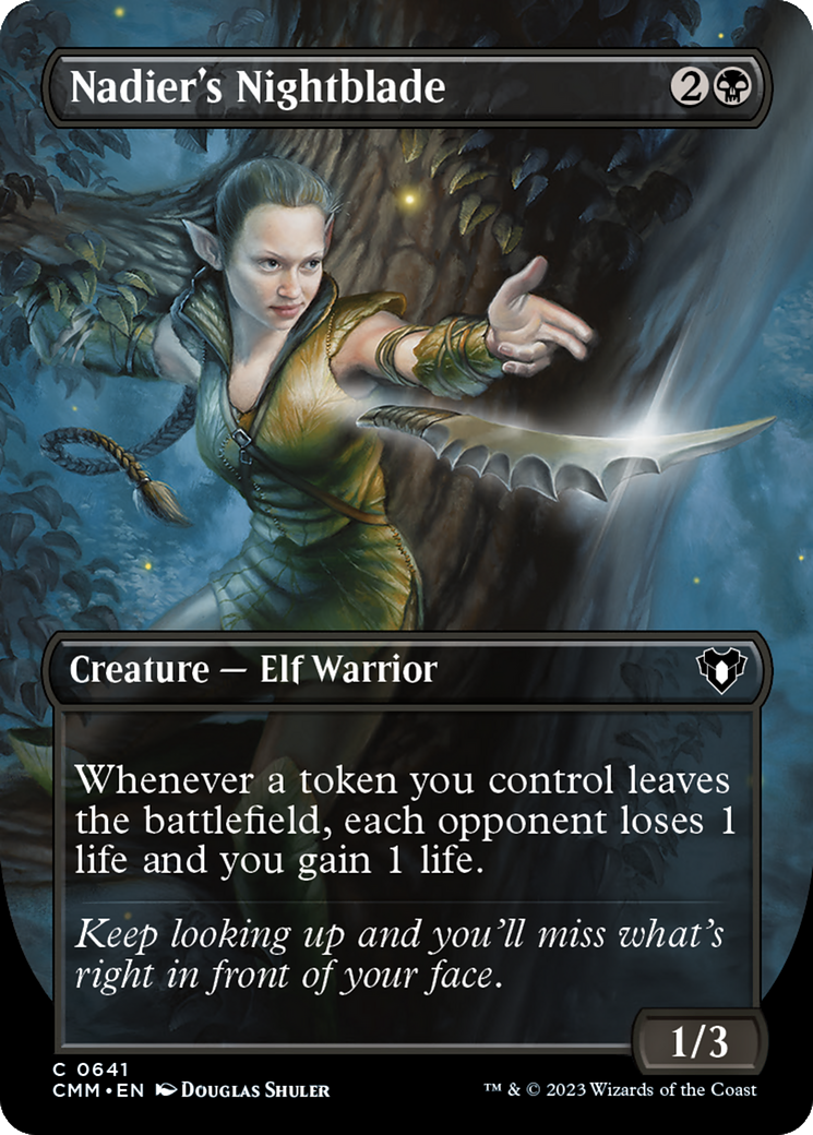 Image of Nadier's Nightblade (Borderless Alternate Art) [Commander Masters]