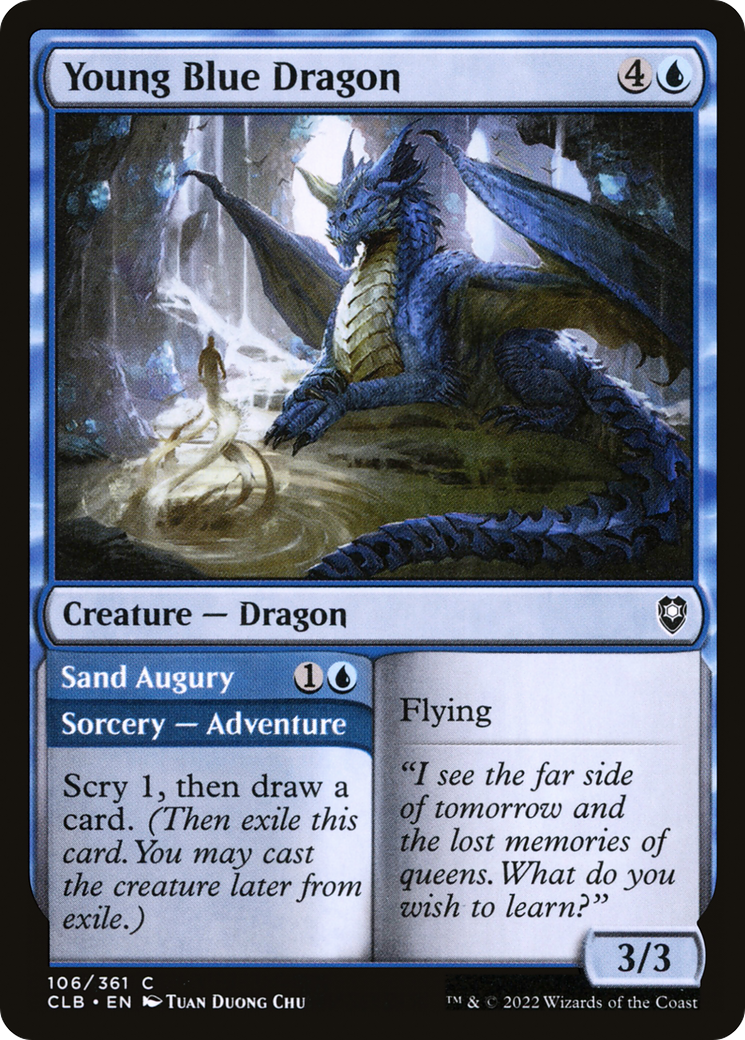 Image of Young Blue Dragon // Sand Augury [Commander Legends: Battle for Baldur's Gate]