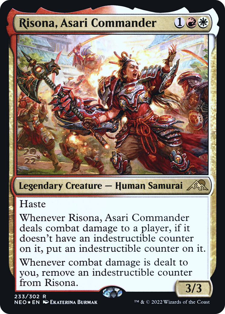 Image of Risona, Asari Commander [Kamigawa: Neon Dynasty Prerelease Promos]