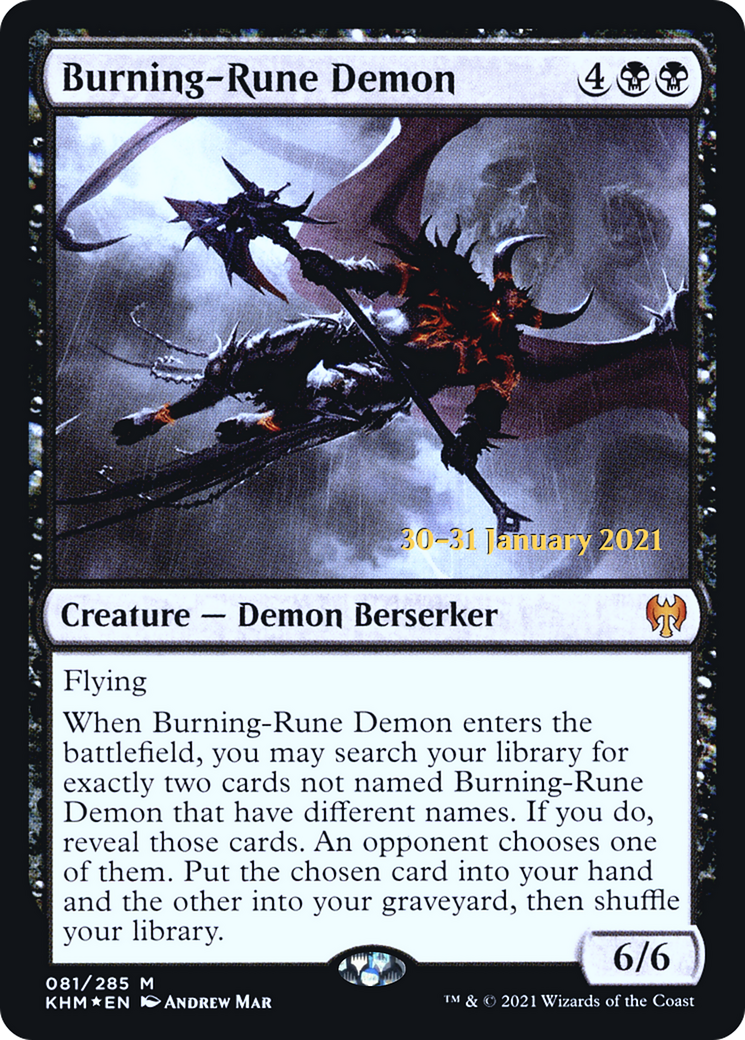 Image of Burning-Rune Demon [Kaldheim Prerelease Promos]