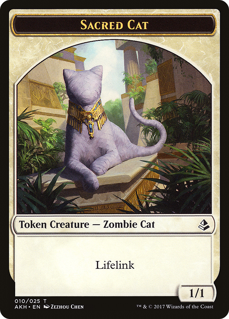 Image of Sacred Cat Token (AKH-010) - Amonkhet Tokens Foil