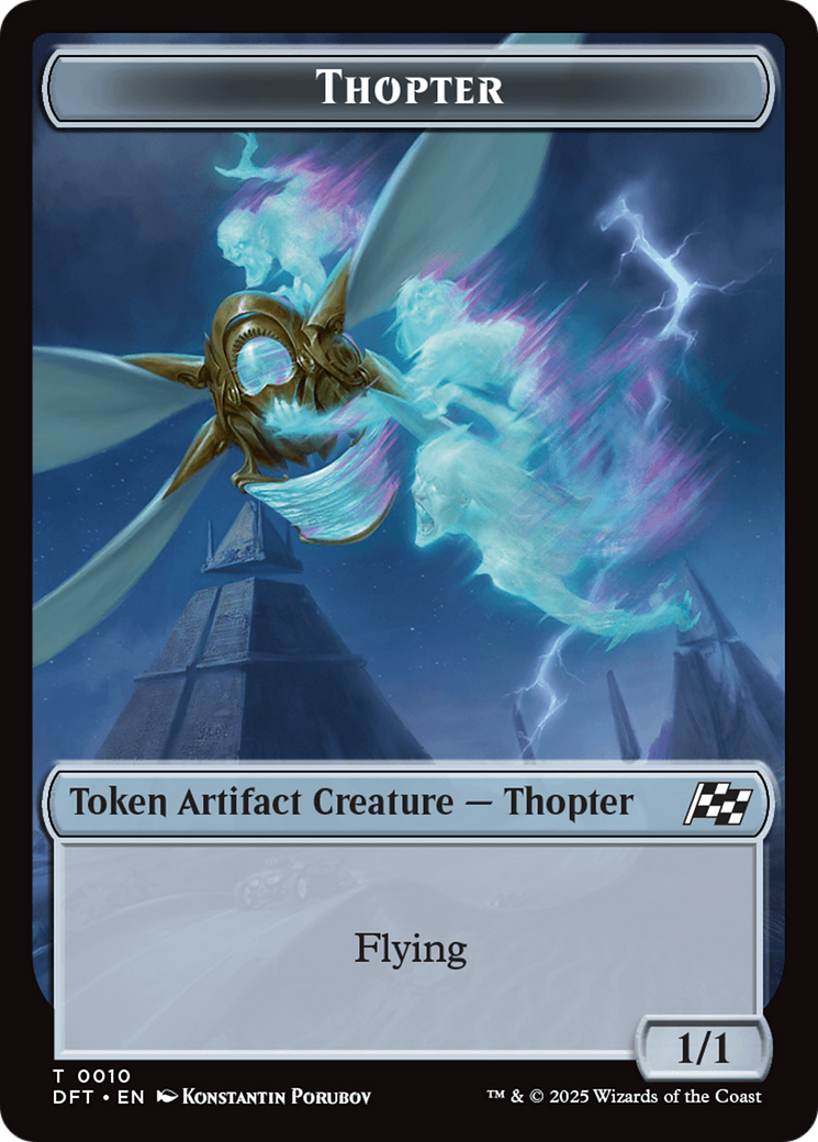 Image of Cat // Thopter (0010) Double-Sided Token [Aetherdrift Tokens]