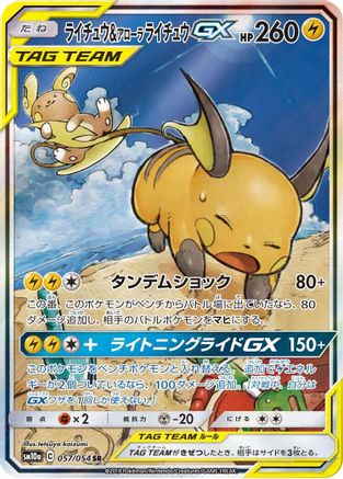 Image of Raichu & Alolan Raichu GX - 057/054 (057/054) - SM10a GG End Holofoil