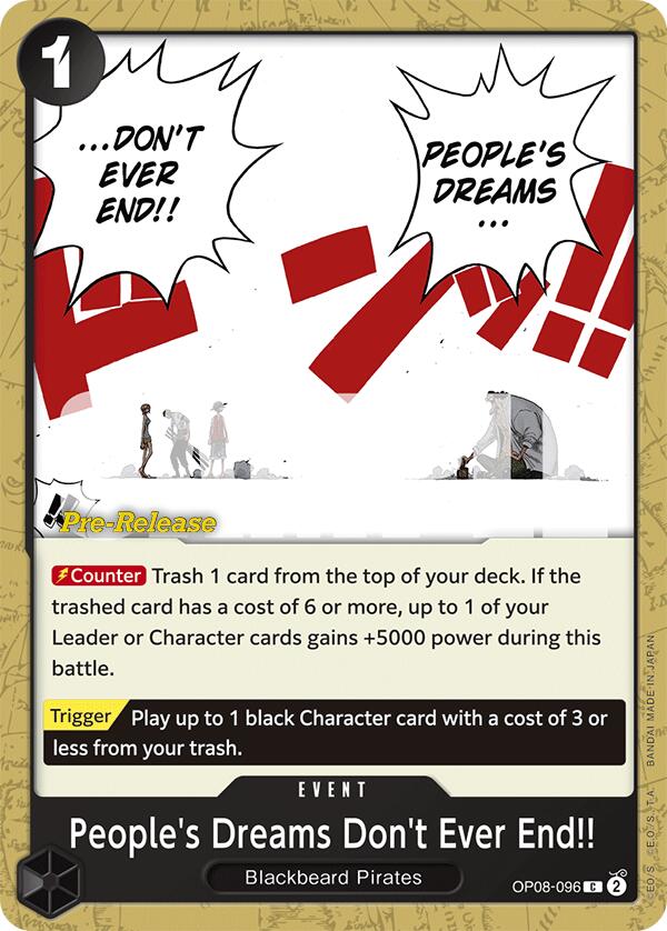Image of People's Dreams Don't Ever End!! [Two Legends Pre-Release Cards]