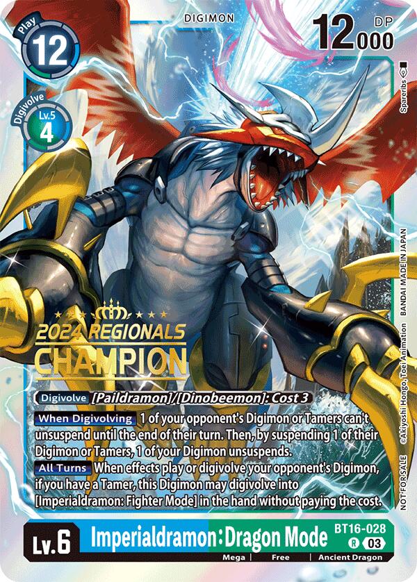 Image of Imperialdramon: Dragon Mode [BT16-028] (2024 Regionals Champion) [Beginning Observer]