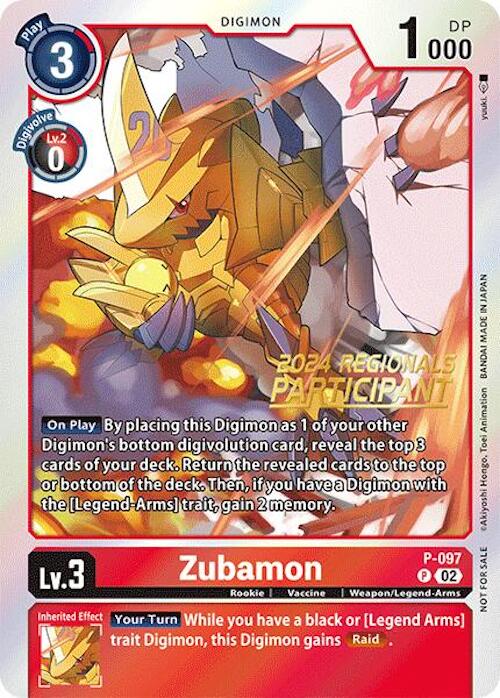Image of Zubamon [P-097] - P-097 (2024 Regionals Participant) [Promotional Cards]