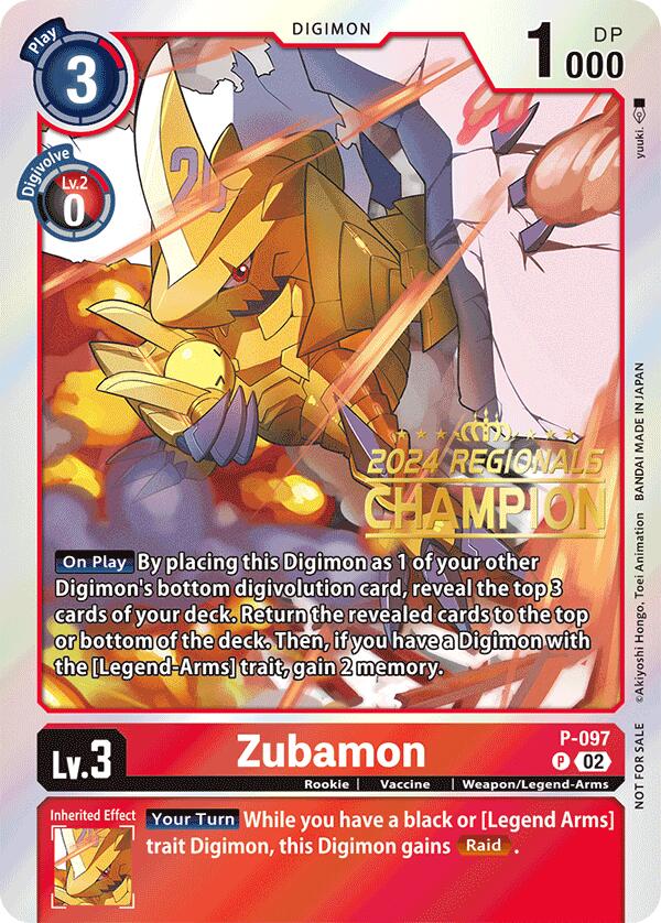 Image of Zubamon [P-097] - P-097 (2024 Regionals Champion) [Promotional Cards]