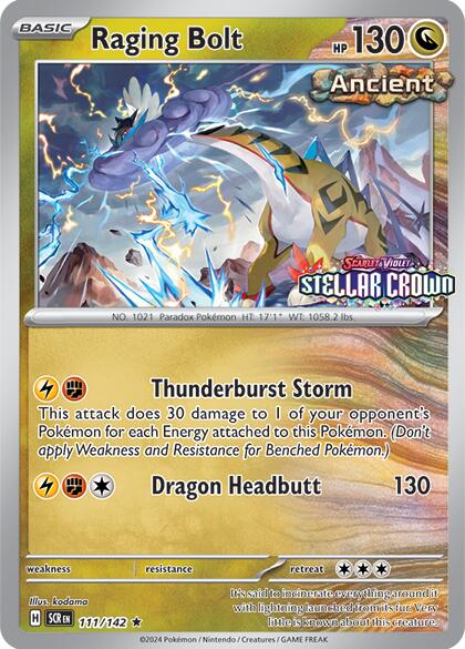 Image of Raging Bolt (111/142) (Cosmo Holo - Best Buy Exclusive) [Miscellaneous Cards]