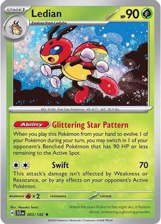 Image of Ledian (003/142) (Theme Deck Exclusive) [Scarlet & Violet: Stellar Crown]