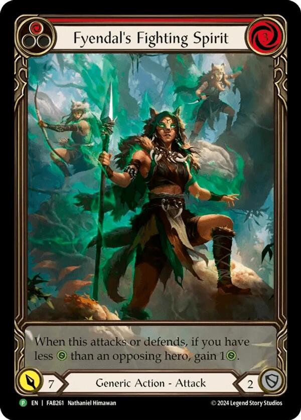 Image of Fyendal's Fighting Spirit (Red) [FAB261] (Promo)  Rainbow Foil