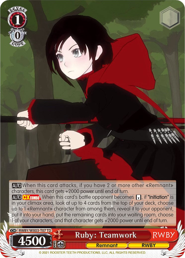 Image of Ruby: Teamwork (RWBY/WX03-T07 TD) [RWBY]