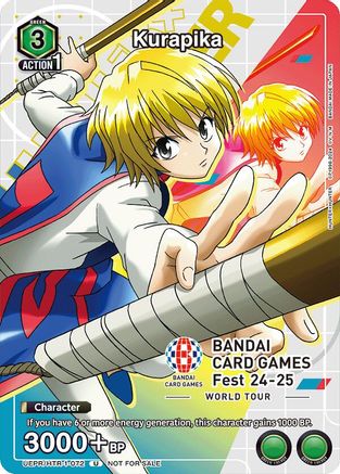 Image of Kurapika (BANDAI Card Games Fest 23-24 World Tour) (UEPR/HTR-1-072) - Union Arena Promotion Cards Foil