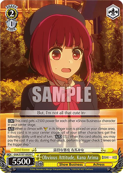 Image of Obvious Attitude, Kana Arima (OSK/S107-E028 C) [[OSHI NO KO]]