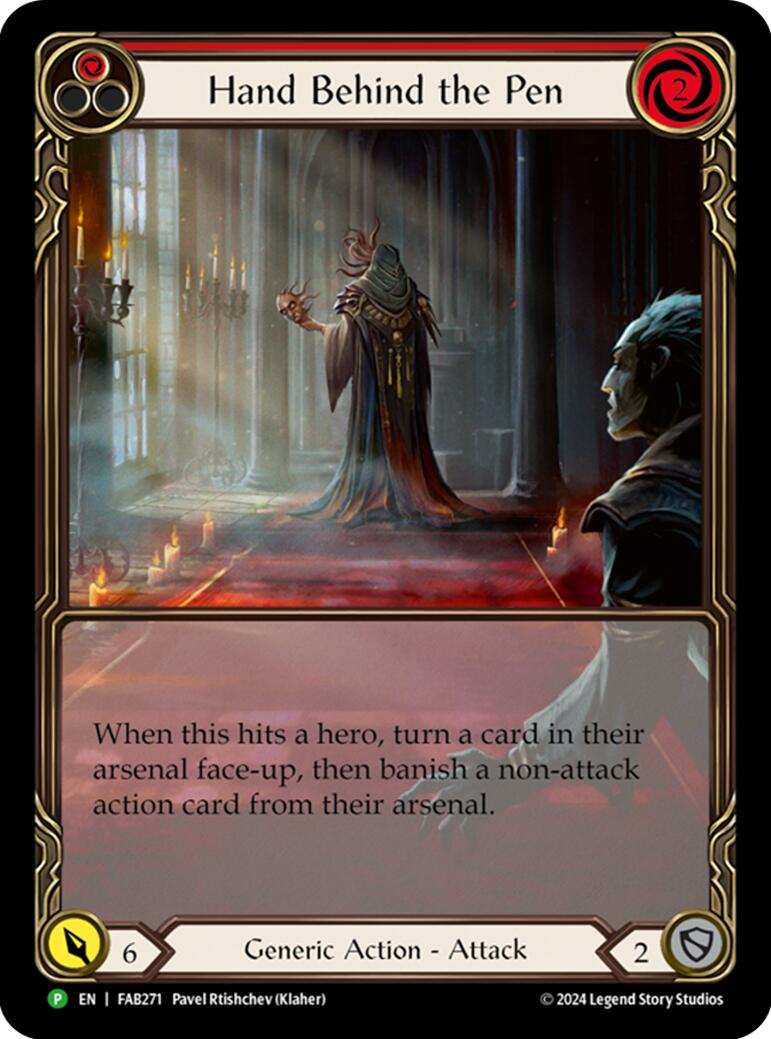 Image of Hand Behind the Pen (Extended Art) [FAB271] (Promo)  Rainbow Foil