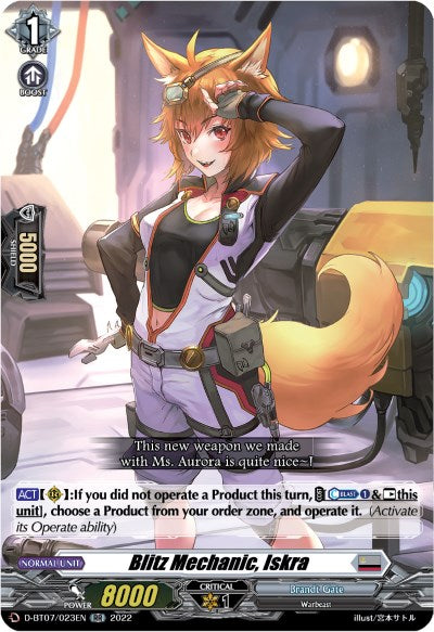 Image of Blitz Mechanic, Iskra (D-BT07/023EN) [Raging Flames Against Emerald Storm]