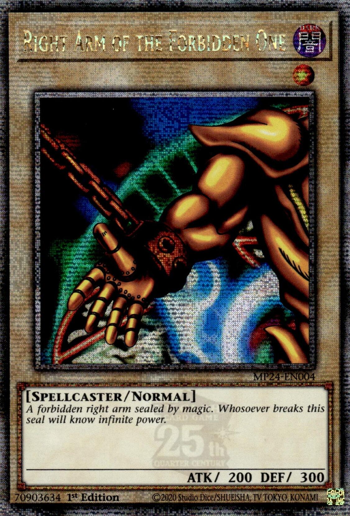 Image of Right Arm of the Forbidden One [MP24-EN004] Quarter Century Secret Rare