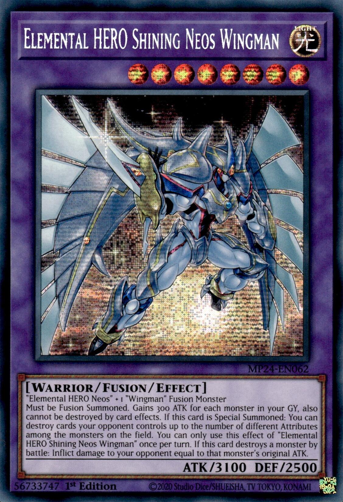 Image of Elemental HERO Shining Neos Wingman [MP24-EN062] Prismatic Secret Rare