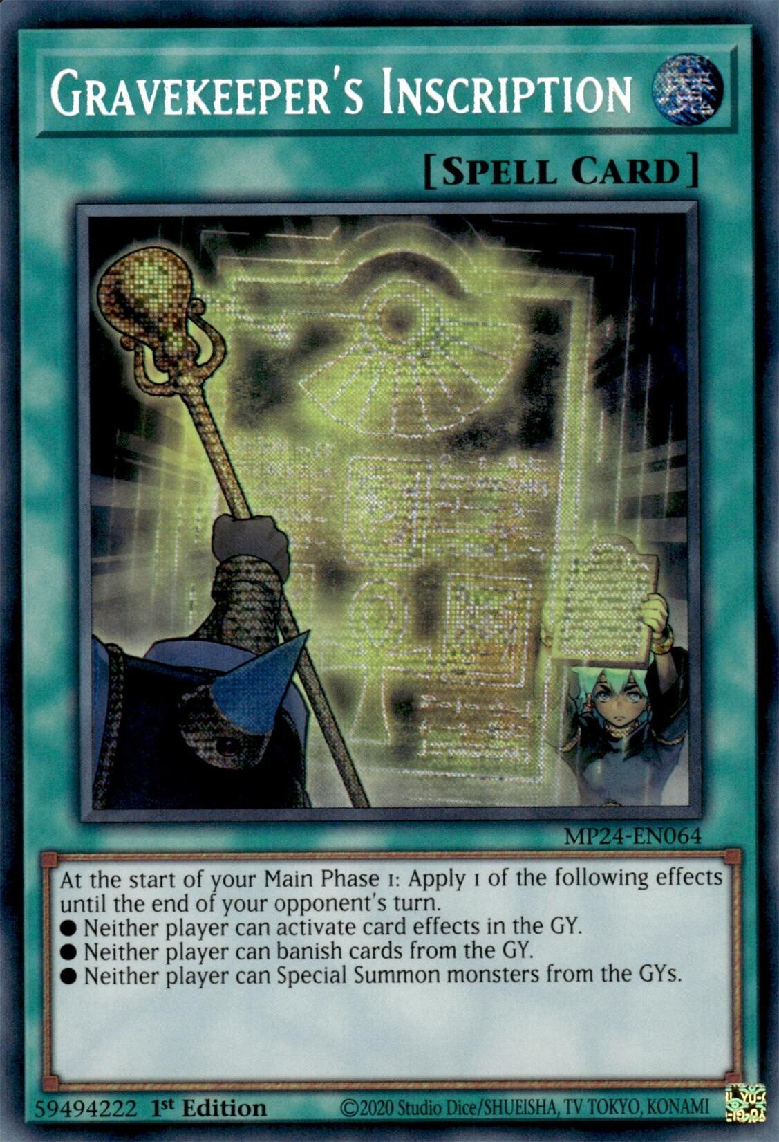 Image of Gravekeeper's Inscription [MP24-EN064] Prismatic Secret Rare