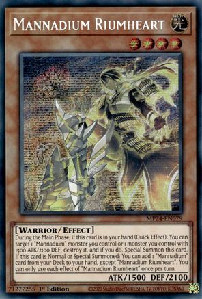 Image of Mannadium Riumheart [MP24-EN079] Prismatic Secret Rare