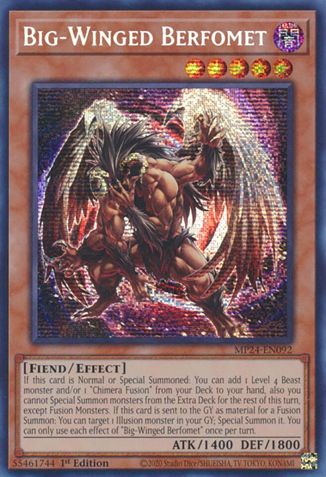 Image of Big-Winged Berfomet [MP24-EN092] Prismatic Secret Rare