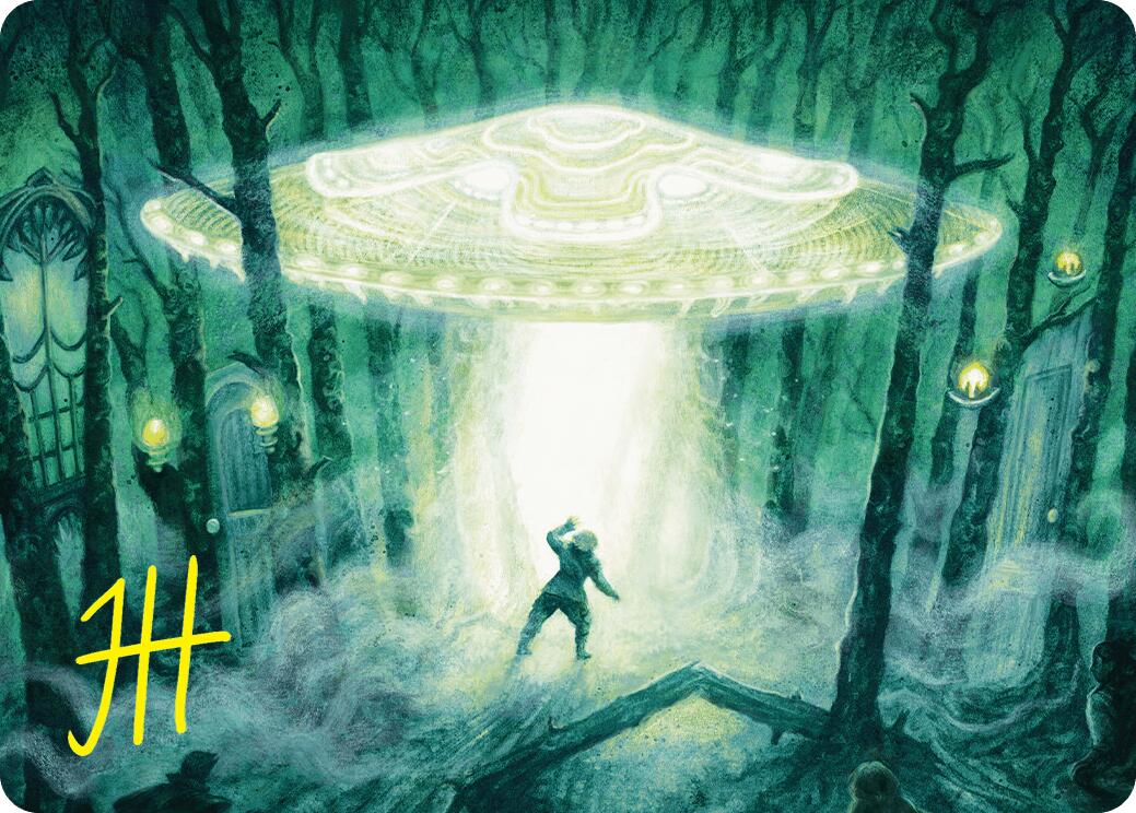Image of Unidentified Hovership Art Card (Gold-Stamped Signature) [Duskmourn: House of Horror Art Series]