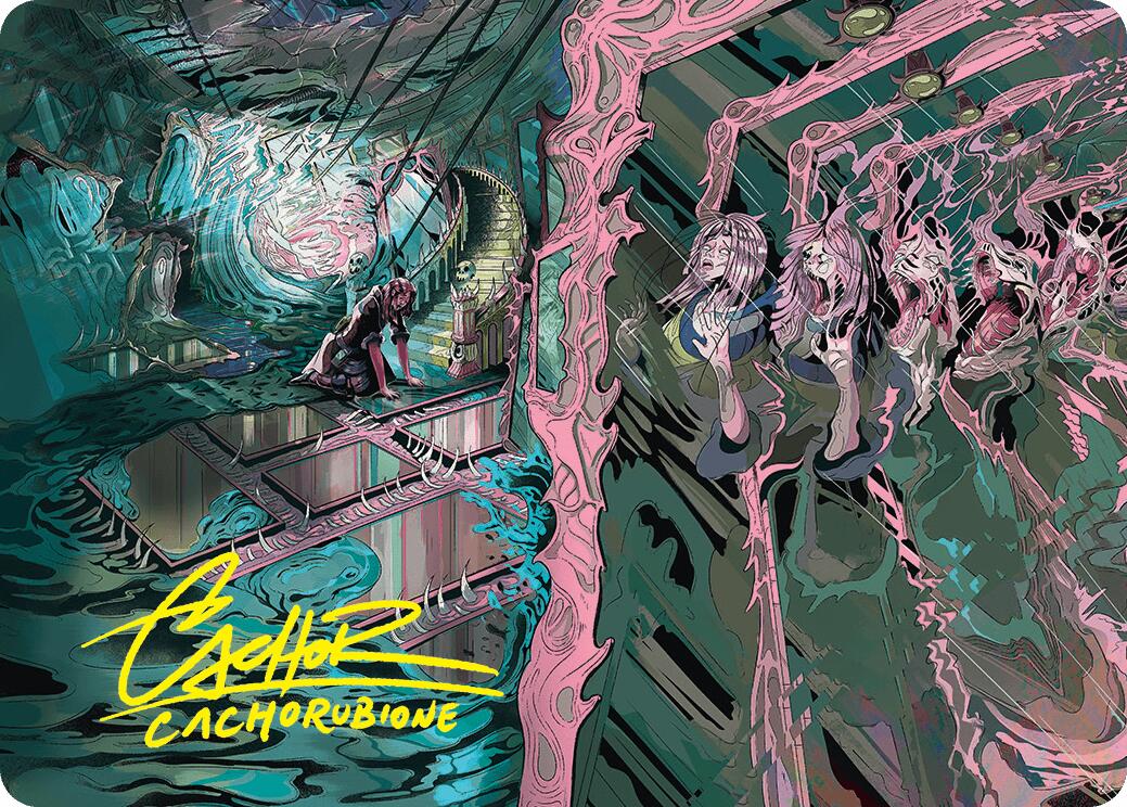Image of Mirror Room // Fractured Realm Art Card (Gold-Stamped Signature) [Duskmourn: House of Horror Art Series]