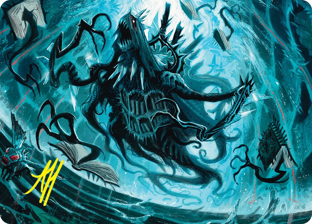 Image of Overlord of the Floodpits Art Card (Gold-Stamped Signature) [Duskmourn: House of Horror Art Series]