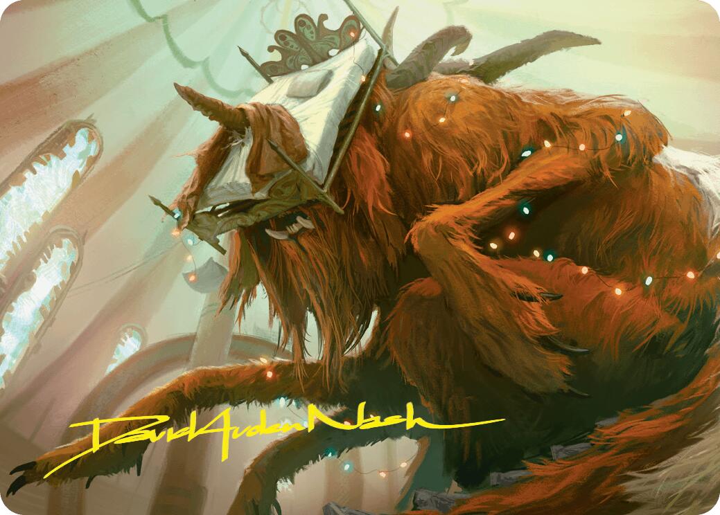 Image of Bedhead Beastie Art Card (Gold-Stamped Signature) [Duskmourn: House of Horror Art Series]