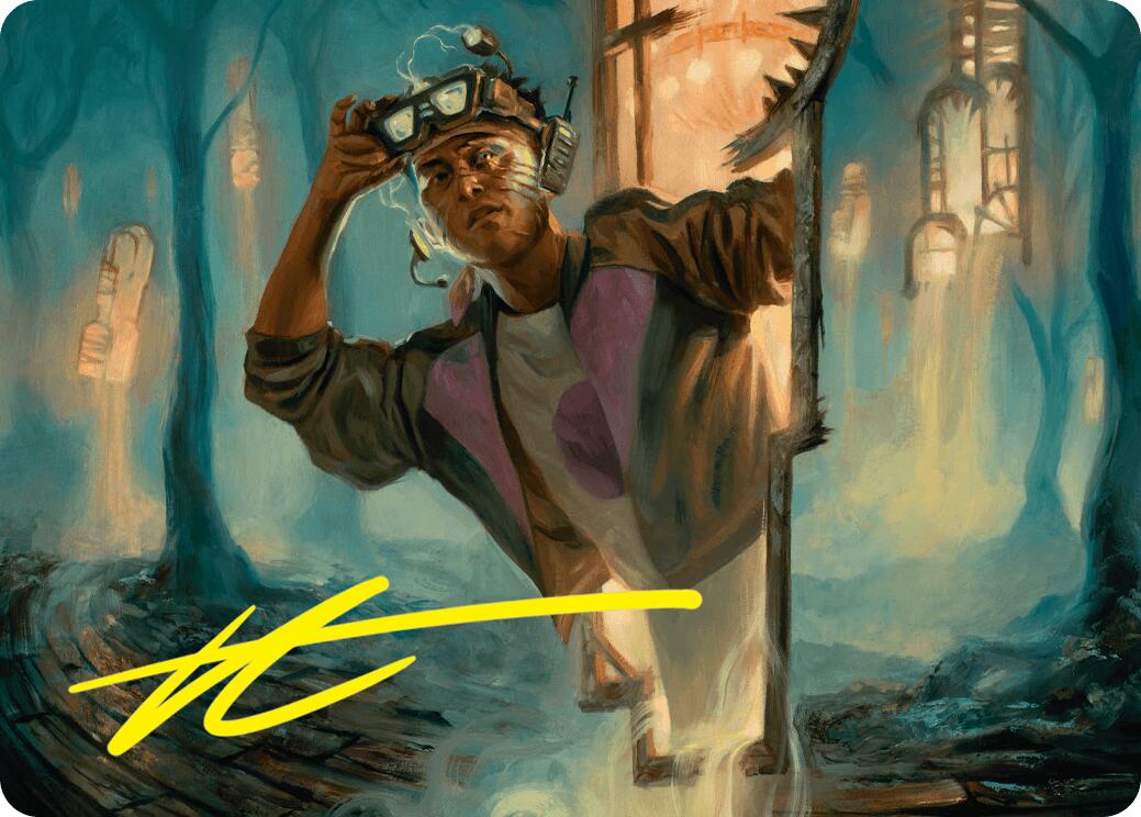 Image of House Cartographer Art Card (Gold-Stamped Signature) [Duskmourn: House of Horror Art Series]