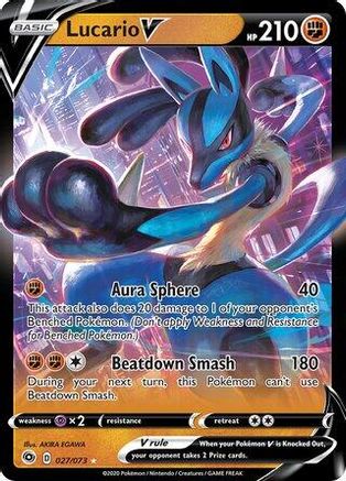 Image of Lucario V (027/073) (Intro Deck) [Sword & Shield: Champion's Path]