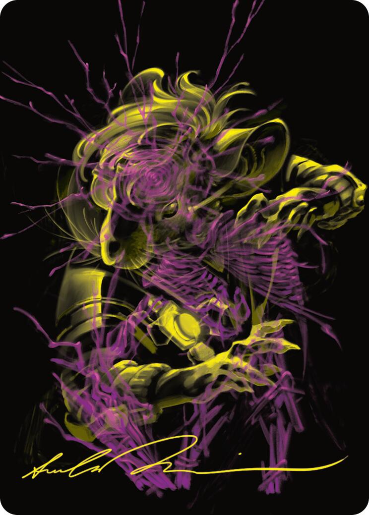 Image of Nashi, Searcher in the Dark Art Card (43/54) (Gold-Stamped Signature) [Duskmourn: House of Horror Art Series]