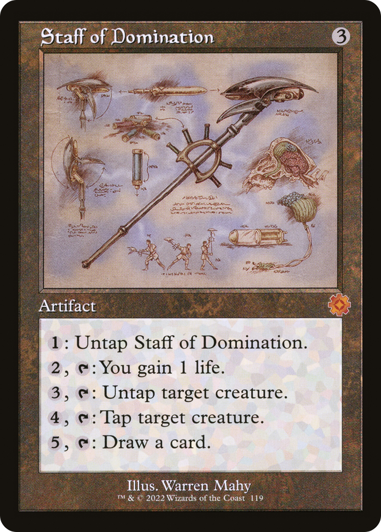 Image of Staff of Domination (Retro Schematic) [The Brothers' War Retro Artifacts]