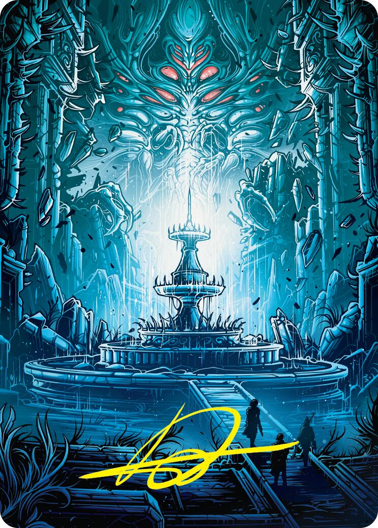Image of Island Art Card (Gold-Stamped Signature) [Duskmourn: House of Horror Art Series]
